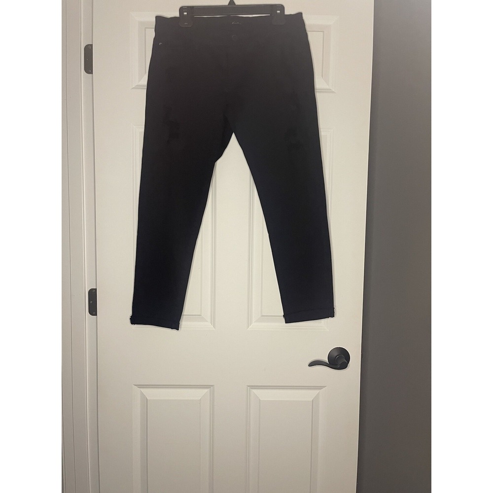 Kancan Skinny Distressed Denim Jeans Black Size 15/31
